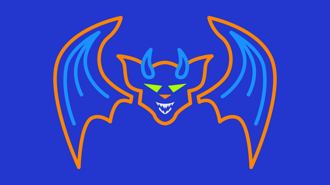 illustration of a non-specific monster with a head and wings like a bat and with horns. The image depicts the monster that creates tension between anorak chart and flexible talent.