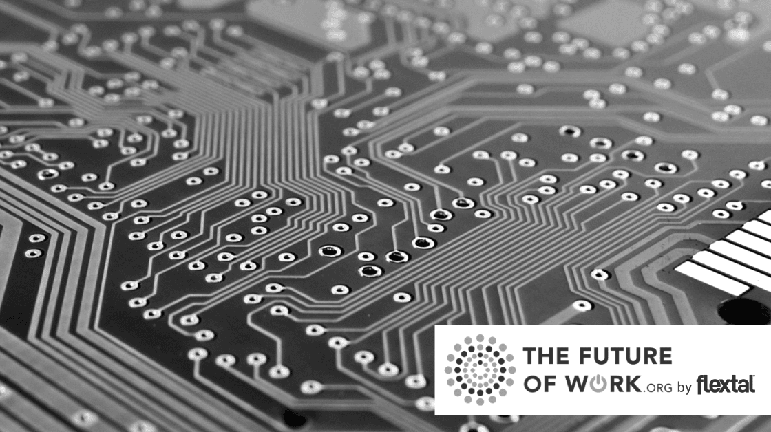 black and white image of a circuit board.