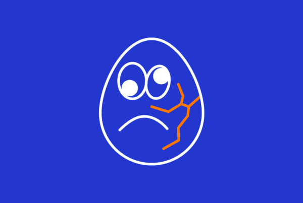 illustration of an egg with a sad face on it - and a crack. Implying the idea of quiet cracking.